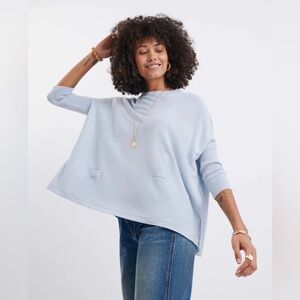 MerSea Womens Oversized Catalina Knit Sweater One Size P Blue Pockets Minimalist